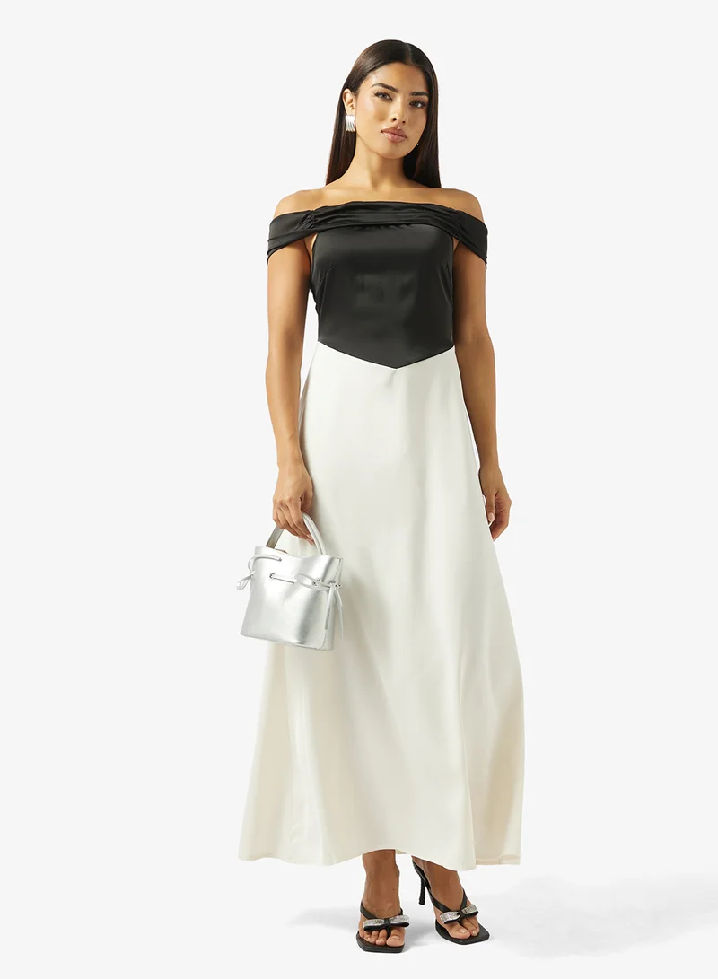 Ella  Colorblock A-line Dress for Women | Best Price UAE